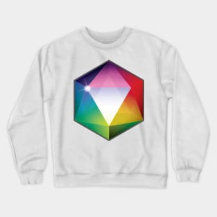 Rainbow Transparent 20 Sided Die Crewneck Sweatshirt